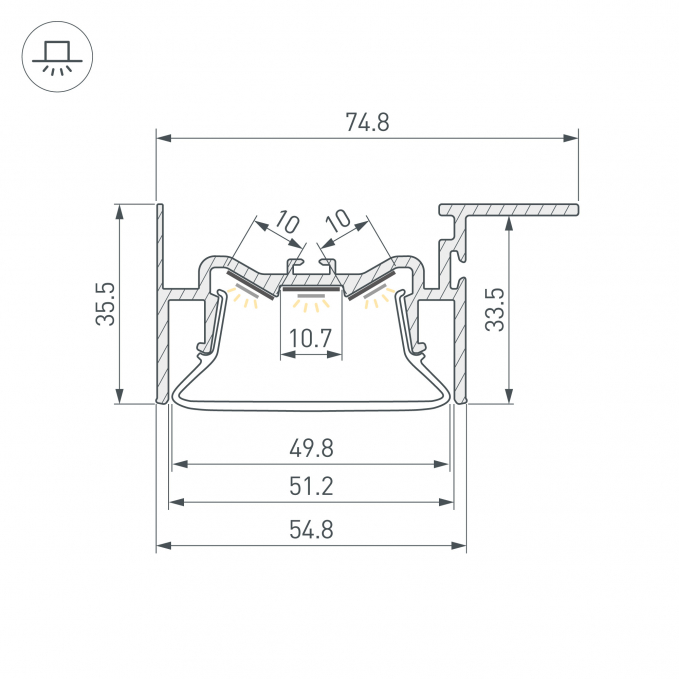 Профиль FOLED-50-CEIL-SIDE-2000, Arlight, 035770, изображение 4 Профиль FOLED-50-CEIL-SIDE-2000, Arlight, 035770, изображение 4