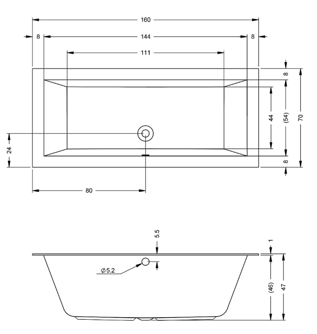 Ванна акриловая Riho Lugo 160x70 B138001005 пристенная Ванна акриловая Riho Lugo 160x70 B138001005 пристенная