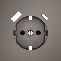 Накладка для розетки с заземлением и защитными шторками, с USB A+C, S70 (капучино), Voltum, VLS001014