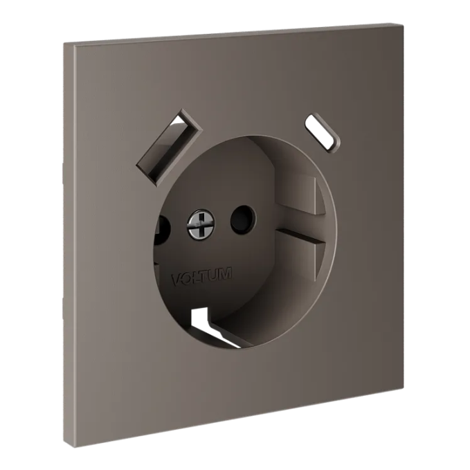 Накладка для розетки с заземлением и защитными шторками, с USB A+C, S70 (капучино), Voltum, VLS001014 Накладка для розетки с заземлением и защитными шторками, с USB A+C, S70 (капучино), Voltum, VLS001014