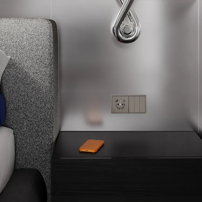 Накладка для розетки с заземлением и защитными шторками, с USB A+C, S70 (капучино), Voltum, VLS001014 Накладка для розетки с заземлением и защитными шторками, с USB A+C, S70 (капучино), Voltum, VLS001014