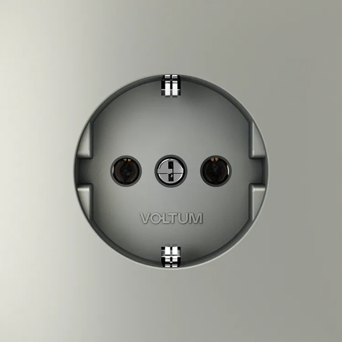 Розетка встраиваемая VOLTUM S70 с заземлением 16А, (сталь), Voltum, VLS040105 Розетка встраиваемая VOLTUM S70 с заземлением 16А, (сталь), Voltum, VLS040105