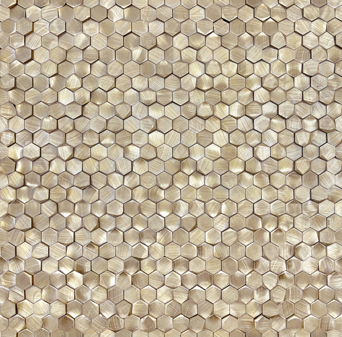 Мозаика Caramelle (LeeDo) Alchimia Aluminium 3D Hexagon Gold 8x14 29.7x30.6 Мозаика Caramelle (LeeDo) Alchimia Aluminium 3D Hexagon Gold 8x14 29.7x30.6