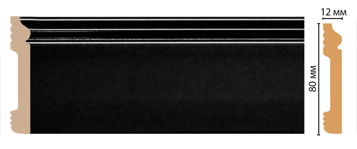 Плинтус напольный Decomaster D005-195ДМ, 79x13x2400 мм
