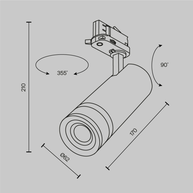 Трековый светильник Фокус / Focus Zoom Exility X 2700-6000K 12Вт 10-45° Dim Smart Zigbee, TR244-4-12WTW-DSZ-B, изображение 8 Трековый светильник Фокус / Focus Zoom Exility X 2700-6000K 12Вт 10-45° Dim Smart Zigbee, TR244-4-12WTW-DSZ-B, изображение 8