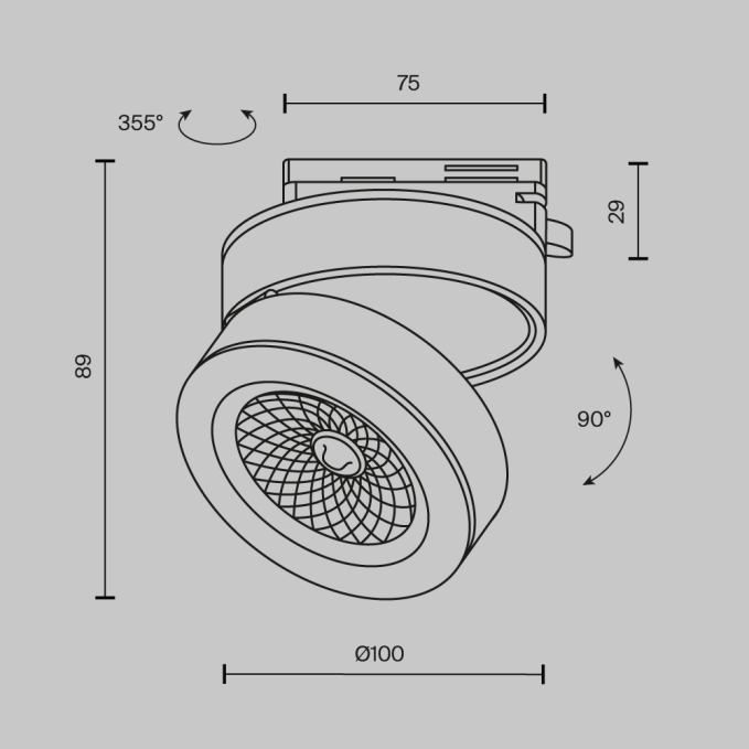 Трековый подвесной светильник Луна / Luna Exility 2700-4000K 5Вт 360° Dim Dali1, TR039-4-5WTW-DD-W, изображение 8