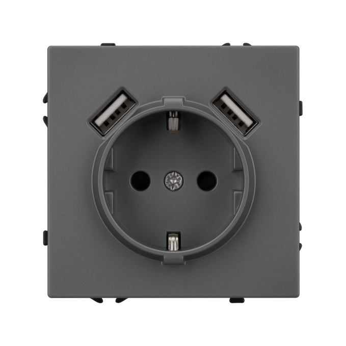 Механизм розетки с USB зарядкой SCT-NOBE-MUAA-SFPL-GR (230V, 16A), Arlight, 054291, изображение 2 Механизм розетки с USB зарядкой SCT-NOBE-MUAA-SFPL-GR (230V, 16A), Arlight, 054291, изображение 2