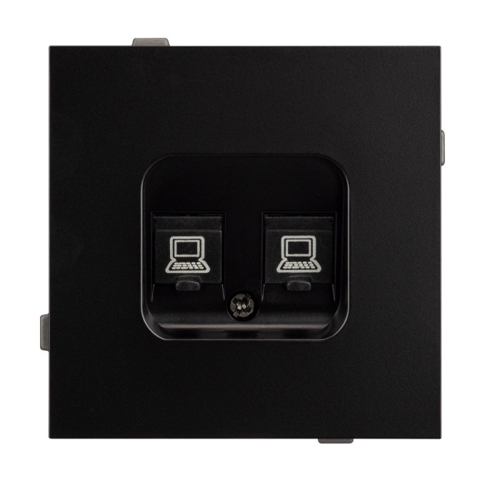 Механизм компьютерной розетки двойной SCT-TENDO-MPC2-PL-BK (RJ-45, CAT6), Arlight, 054101, изображение 2 Механизм компьютерной розетки двойной SCT-TENDO-MPC2-PL-BK (RJ-45, CAT6), Arlight, 054101, изображение 2