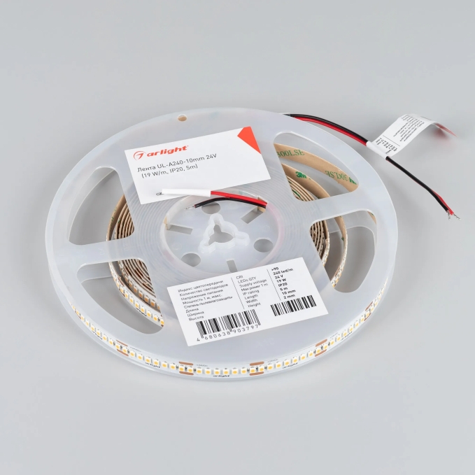 Светодиодная лента UL-A240-10mm 24V Warm3000 (19 W/m, IP20, 5m), Arlight, 048128, изображение 3 Светодиодная лента UL-A240-10mm 24V Warm3000 (19 W/m, IP20, 5m), Arlight, 048128, изображение 3