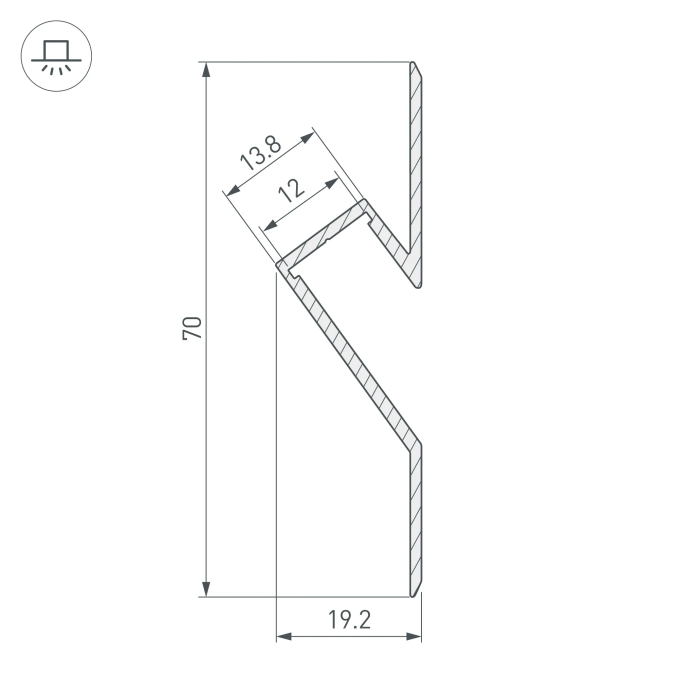 Профиль ARH-DECORE-S12-CAVE-F-2000 ANOD, Arlight, 023902, изображение 2 Профиль ARH-DECORE-S12-CAVE-F-2000 ANOD, Arlight, 023902, изображение 2