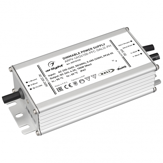 Блок питания ARPV-UH24100-PFC-DALI2-PH (24V, 4.2A, 100W), Arlight, 029151(2), изображение 1 Блок питания ARPV-UH24100-PFC-DALI2-PH (24V, 4.2A, 100W), Arlight, 029151(2), изображение 1