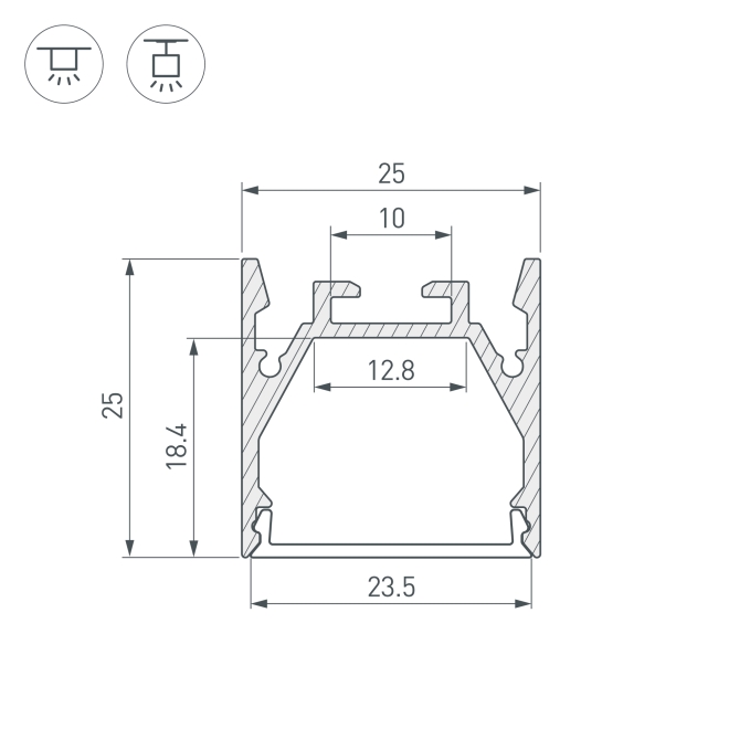 Профиль LINE-2525-2000 ANOD, Arlight, 053804, изображение 5 Профиль LINE-2525-2000 ANOD, Arlight, 053804, изображение 5