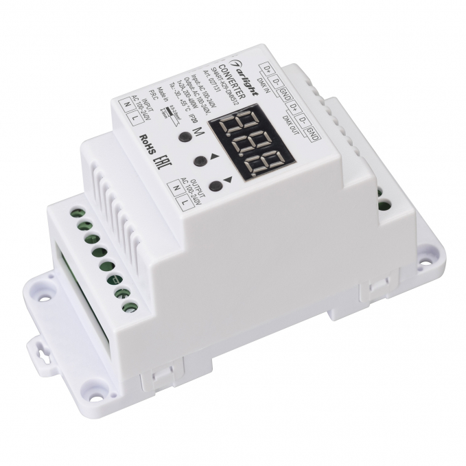 Конвертер SMART-K29-DMX512 (230V, 1x2A, TRIAC, DIN), Arlight, 027131, изображение 1 Конвертер SMART-K29-DMX512 (230V, 1x2A, TRIAC, DIN), Arlight, 027131, изображение 1