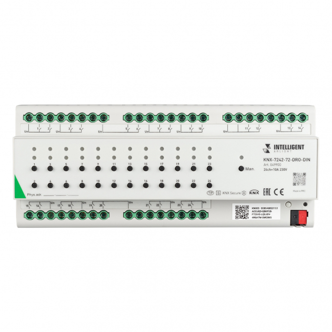 INTELLIGENT ARLIGHT Релейный модуль KNX-7242-72-DRO-DIN Grey (BUS, 24x10A), Arlight, 049900, изображение 2 INTELLIGENT ARLIGHT Релейный модуль KNX-7242-72-DRO-DIN Grey (BUS, 24x10A), Arlight, 049900, изображение 2