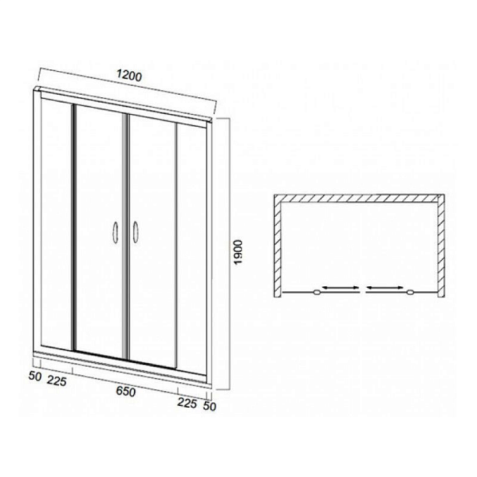Душевая перегородка AM.PM Bliss W55S-1202190MT Душевая перегородка AM.PM Bliss W55S-1202190MT