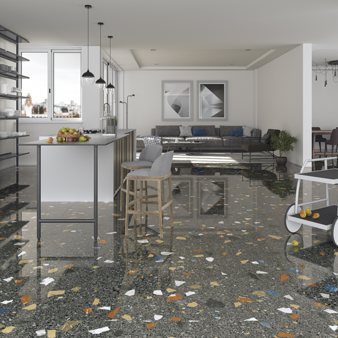 Керамогранит Arcana Ceramica Stracciatella Grafito 60x60 Керамогранит Arcana Ceramica Stracciatella Grafito 60x60