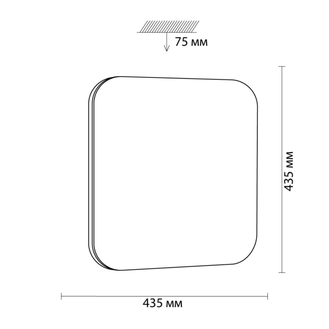 Светильник LED 48Вт 3000-6300K 435х435 IP43 пульт ДУ LampSmart LONA TAN SN 213 СОНЕКС 3020/DL, схема товара