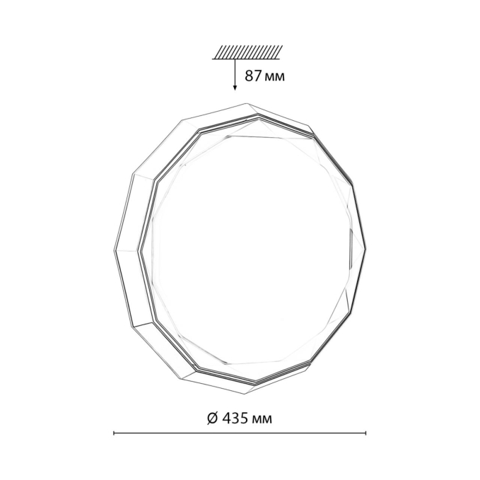 Светильник LED 48Вт 3000-6000К D435 IP43 пульт ДУ VAXIN COLOR SN 000 СОНЕКС 7671/DL, схема товара Светильник LED 48Вт 3000-6000К D435 IP43 пульт ДУ VAXIN COLOR SN 000 СОНЕКС 7671/DL, схема товара