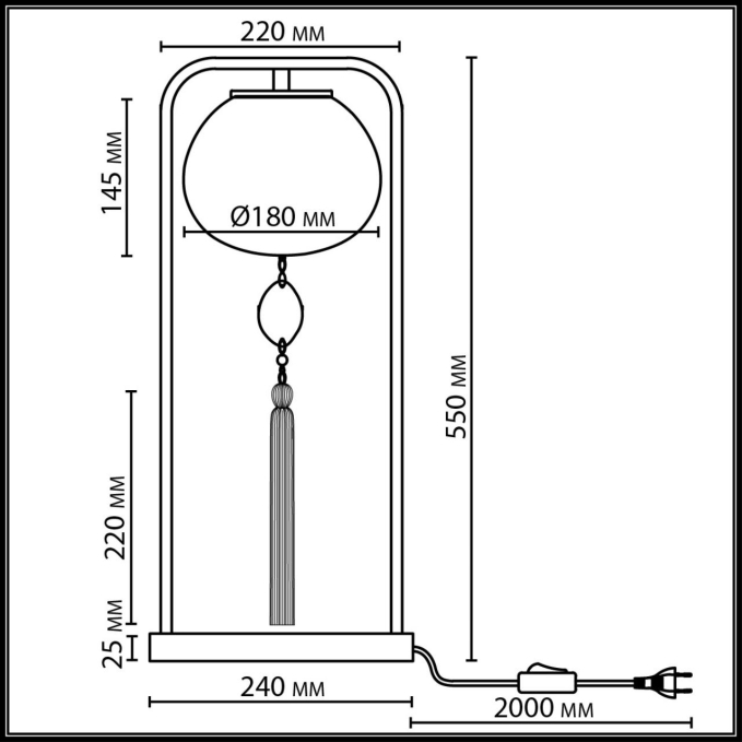 Настольная лампа E14 1*40W FIOLENT MODERN ODL_EX26 089 ODEON LIGHT 5432/1T, схема товара Настольная лампа E14 1*40W FIOLENT MODERN ODL_EX26 089 ODEON LIGHT 5432/1T, схема товара