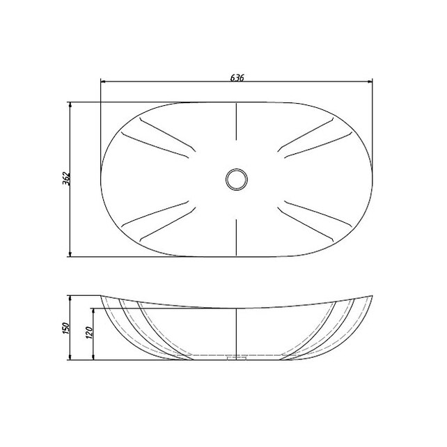 Накладная раковина Caprigo W8076 65 см белая Накладная раковина Caprigo W8076 65 см белая