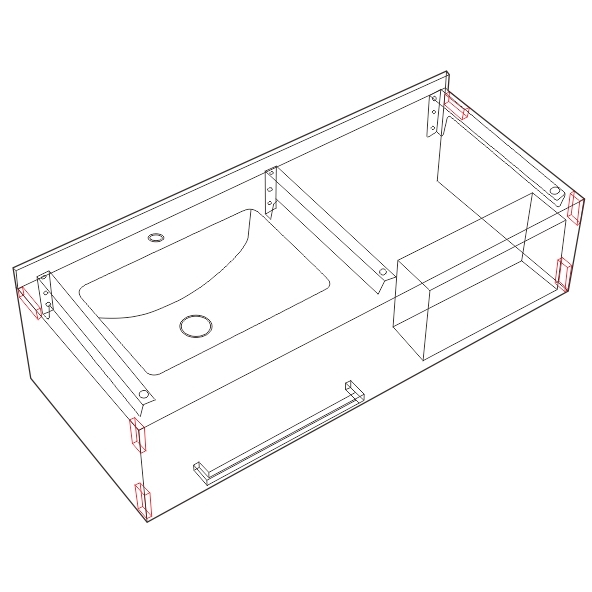 Раковина-моноблок Sapbox SB-WF-MJJ-120M406 120 см серый мрамор Раковина-моноблок Sapbox SB-WF-MJJ-120M406 120 см серый мрамор
