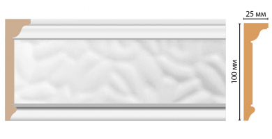 Карниз, плинтус потолочный Decomaster D215-114, 100x25x2400 мм