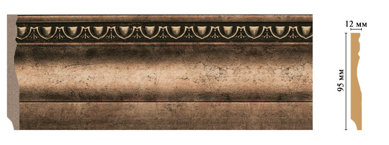 Плинтус напольный Decomaster 153-57, 95x12x2400 мм