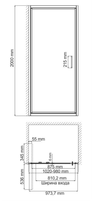 Душевая дверь WasserKRAFT Salm 27I12 Душевая дверь WasserKRAFT Salm 27I12