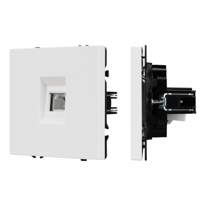 Механизм телефонной розетки SCT-NOBE-MTL1-SFPL-WH (RJ-11, 4C), Arlight, 054300, изображение 1
