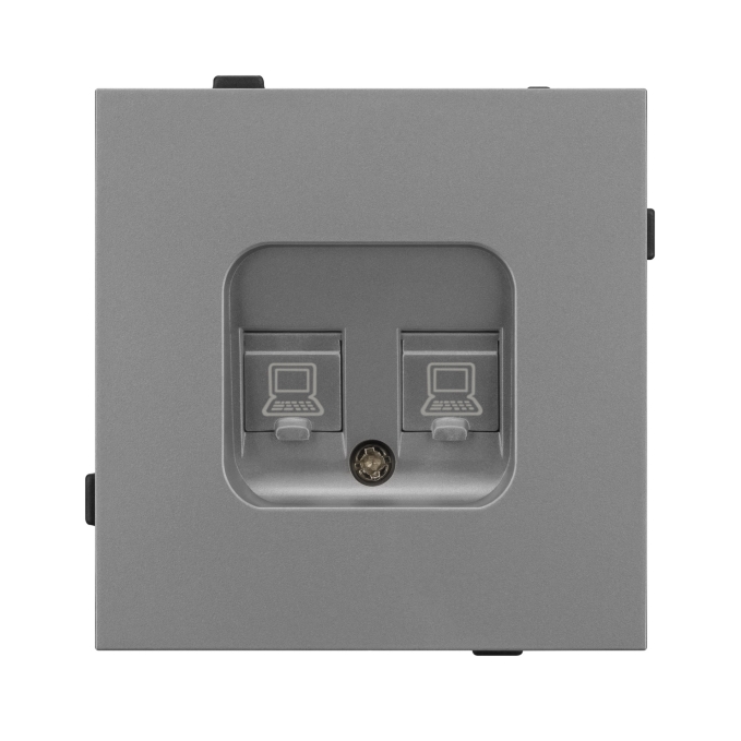 Механизм компьютерной розетки двойной SCT-TENDO-MPC2-PL-GR (RJ-45, CAT6), Arlight, 054102, изображение 2 Механизм компьютерной розетки двойной SCT-TENDO-MPC2-PL-GR (RJ-45, CAT6), Arlight, 054102, изображение 2