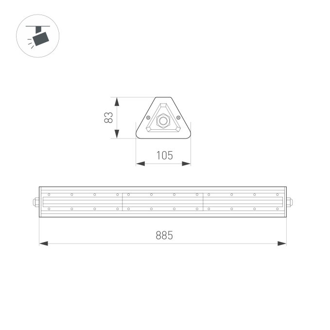 Светильник SP-LAGERN-L885-150W Day5000 (WH, 60х110 deg, 230V), Arlight, 052034 Светильник SP-LAGERN-L885-150W Day5000 (WH, 60х110 deg, 230V), Arlight, 052034