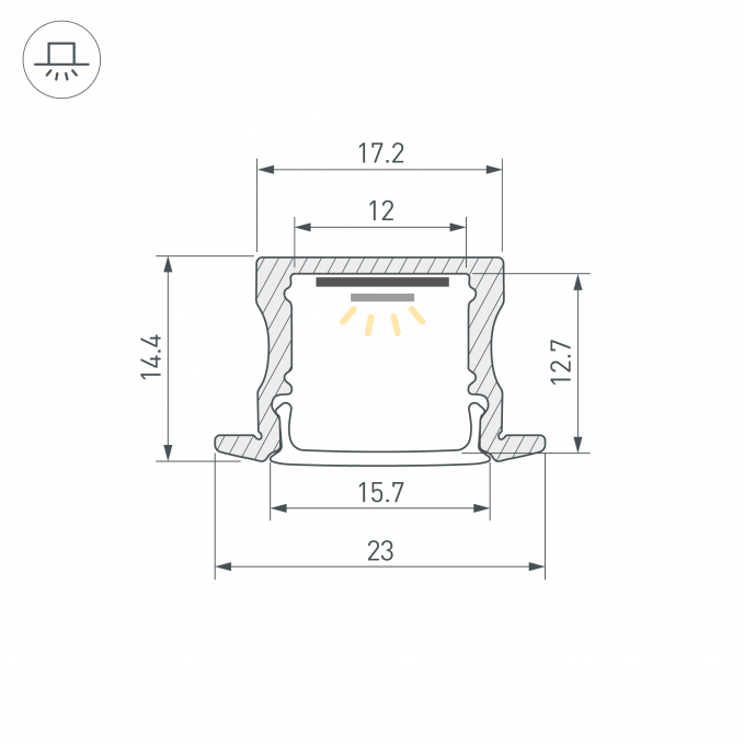 Профиль LINE-2315-F-2000 ANOD, Arlight, 044268, изображение 4 Профиль LINE-2315-F-2000 ANOD, Arlight, 044268, изображение 4