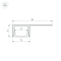 Профиль ARH-DECORE-S12-LINE-EDGE-2000 ANOD, Arlight, 023894 Профиль ARH-DECORE-S12-LINE-EDGE-2000 ANOD, Arlight, 023894