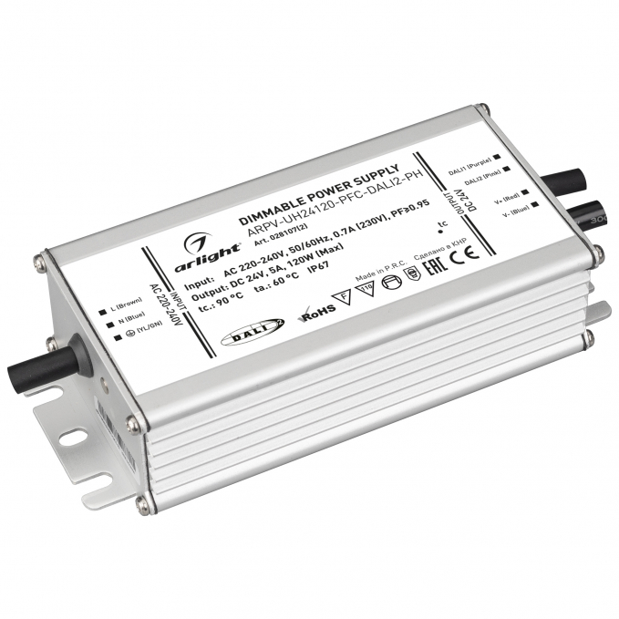 Блок питания ARPV-UH24120-PFC-DALI2-PH (24V, 5.0A, 120W), Arlight, 028107(2), изображение 1 Блок питания ARPV-UH24120-PFC-DALI2-PH (24V, 5.0A, 120W), Arlight, 028107(2), изображение 1