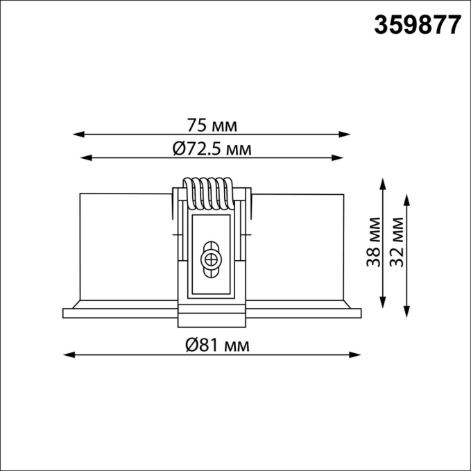 Светильник встраиваемый с переключателем цв. температуры IP20 LED 12W 100-265V 3000К/4000К/6000К LANTE WIR NT26 000 NOVOTECH 359877, схема товара