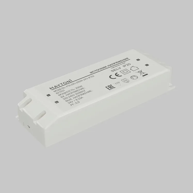 Источник напряжения PSL025 24В 200Вт IP20, Maytoni, 821031 Источник напряжения PSL025 24В 200Вт IP20, Maytoni, 821031
