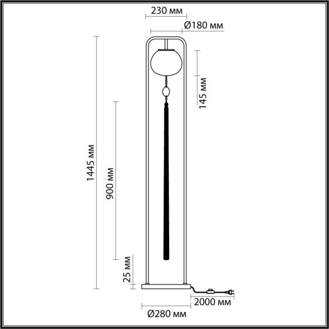 Торшер E14 1*40W FIOLENT MODERN ODL_EX25 089 ODEON LIGHT 5432/1F, схема товара Торшер E14 1*40W FIOLENT MODERN ODL_EX25 089 ODEON LIGHT 5432/1F, схема товара