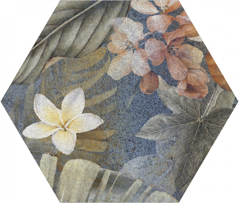 Керамогранит ITT Ceramic Hexa Hibiscus Blue Matt 23.2x26.7 Керамогранит ITT Ceramic Hexa Hibiscus Blue Matt 23.2x26.7