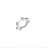 Карниз, плинтус потолочный гладкий Decomaster 96673, 65x66x2400 мм