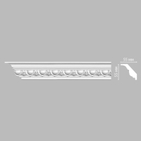 Карниз, плинтус потолочный с рисунком Decomaster DT-13, 55x55x2400 мм