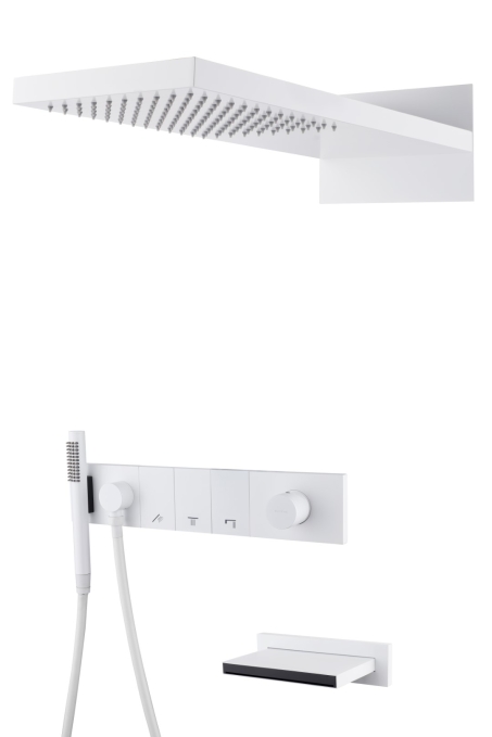 Душевой комплект со смесителем Boheme Zodiac 132-2-MW белый матовый Душевой комплект со смесителем Boheme Zodiac 132-2-MW белый матовый