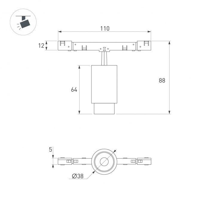 Светильник MAG-MICROCOSM-SPOT-ZOOM-R38-5W Warm3000 (WH, 10-55 deg, 24V), Arlight, 051805, изображение 5 Светильник MAG-MICROCOSM-SPOT-ZOOM-R38-5W Warm3000 (WH, 10-55 deg, 24V), Arlight, 051805, изображение 5