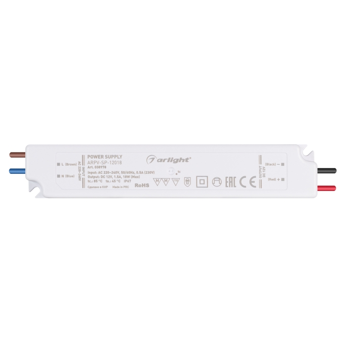Блок питания ARPV-SP-12018 (12V, 1.5A, 18W), Arlight, 038978, изображение 2