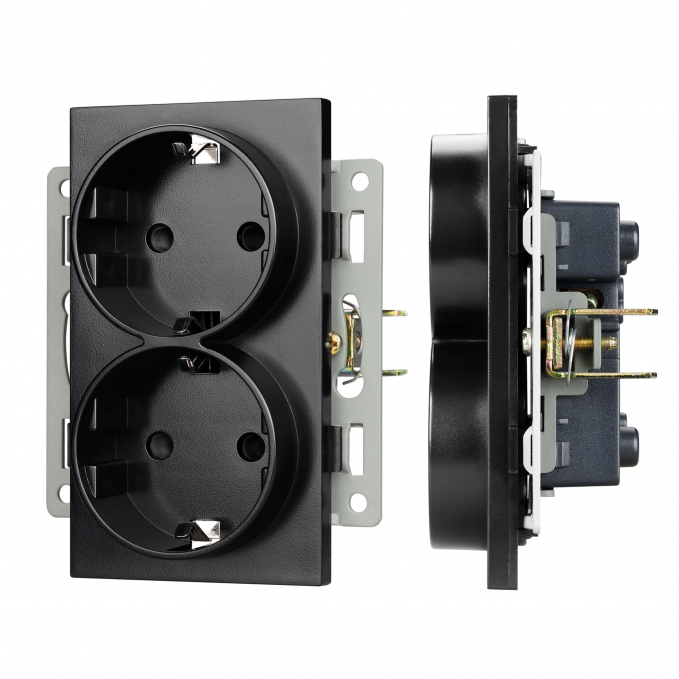 Механизм электрической розетки SCT-MEUD-PL-BK (250V, 16A), Arlight, 043765, изображение 1
