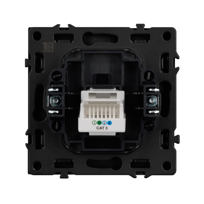 Механизм телефонной розетки SCT-NOBE-MTL1-SFPL-BK (RJ-11, 4C), Arlight, 054301, изображение 4