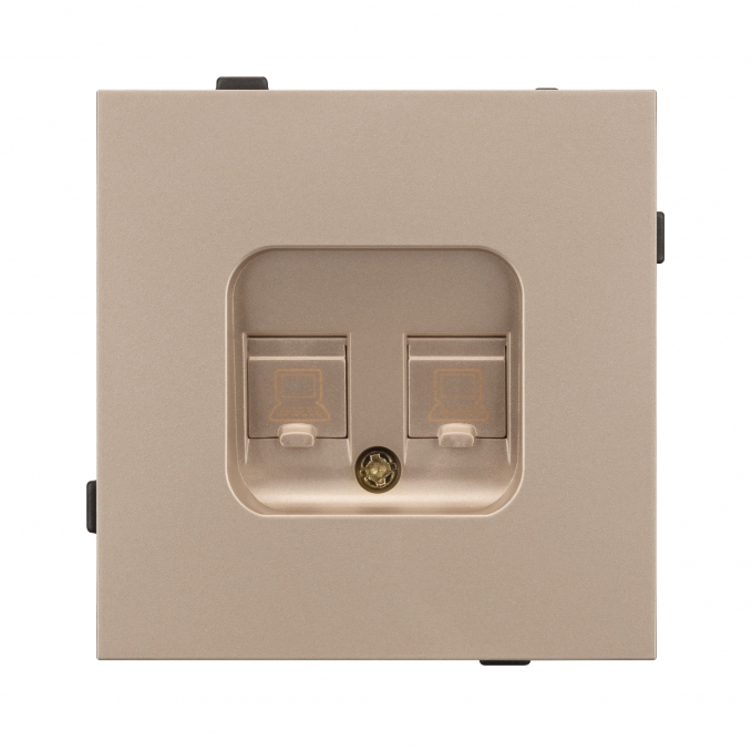 Механизм компьютерной розетки двойной SCT-TENDO-MPC2-PL-GD (RJ-45, CAT6), Arlight, 054103, изображение 2