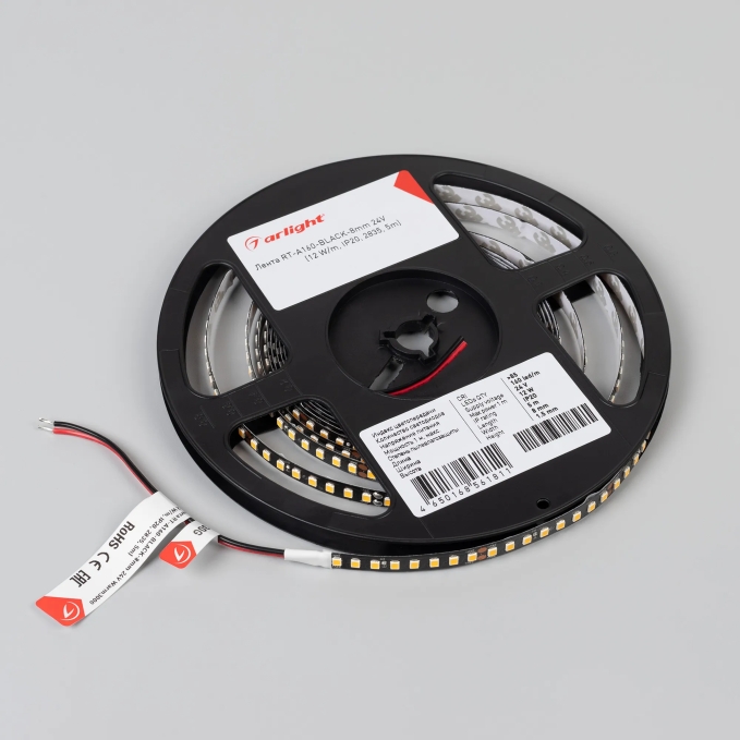 Светодиодная лента RT-A160-BLACK-8mm 24V Day4000 (12 W/m, IP20, 5m), Arlight, 029427(2), изображение 3 Светодиодная лента RT-A160-BLACK-8mm 24V Day4000 (12 W/m, IP20, 5m), Arlight, 029427(2), изображение 3