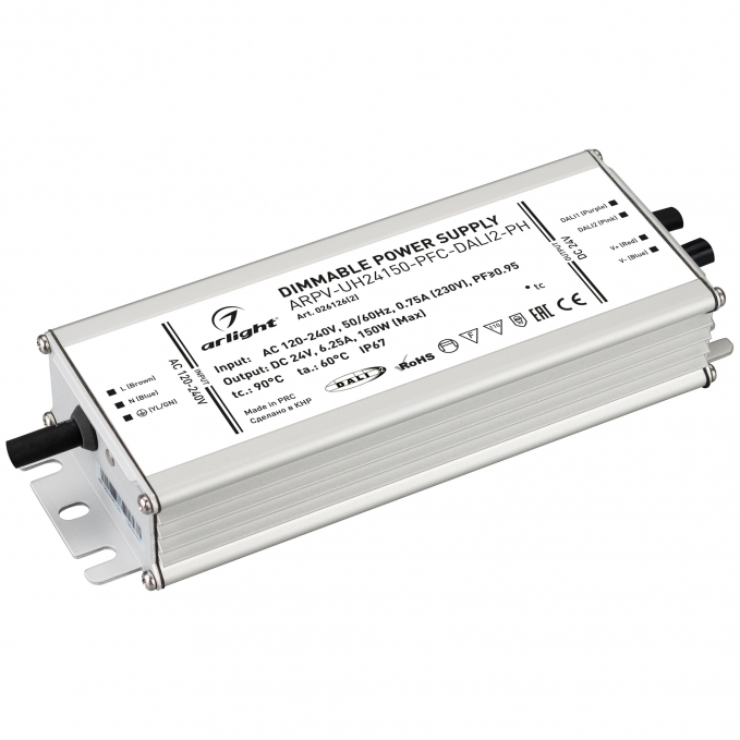 Блок питания ARPV-UH24150-PFC-DALI2-PH (24V, 6.3A, 150W), Arlight, 026126(2), изображение 1 Блок питания ARPV-UH24150-PFC-DALI2-PH (24V, 6.3A, 150W), Arlight, 026126(2), изображение 1