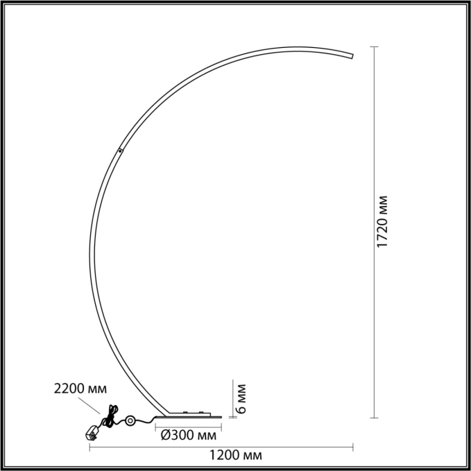 Торшер с ПДУ LED 12W 30006000K 220V WES LEDIO LN26 469 LUMION 5676/21FL, схема товара
