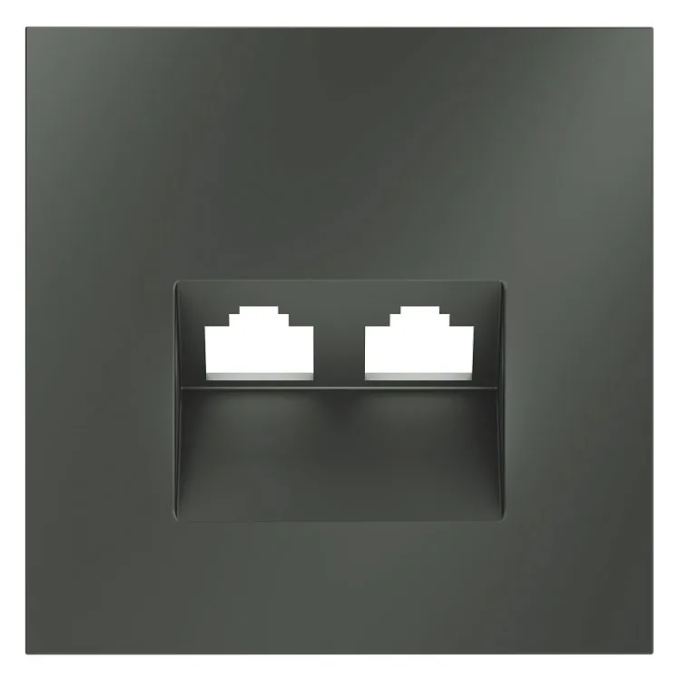 Накладка для розетки компьютерной двойной RJ45+RJ45 кат.6, S70 (титан), Voltum, VLS001406 Накладка для розетки компьютерной двойной RJ45+RJ45 кат.6, S70 (титан), Voltum, VLS001406